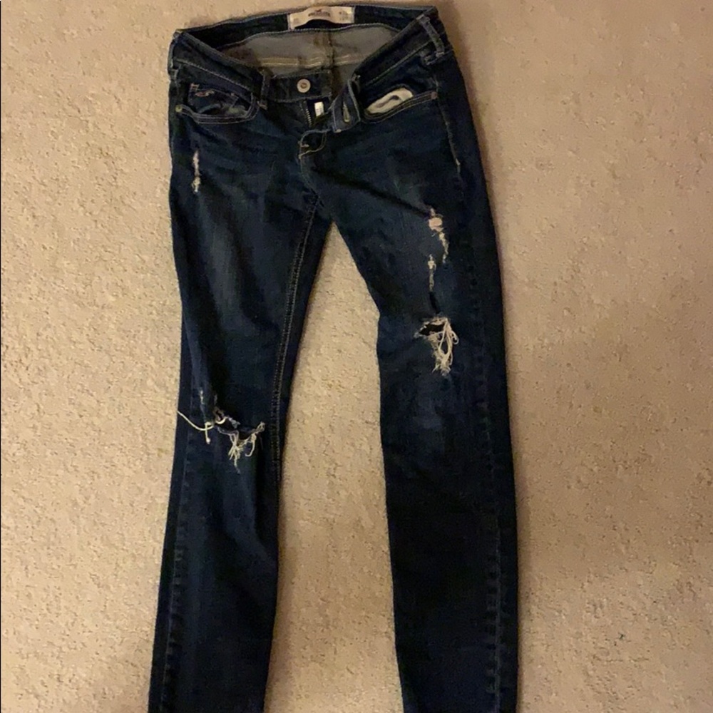 Hollister dark wash ripped jeans